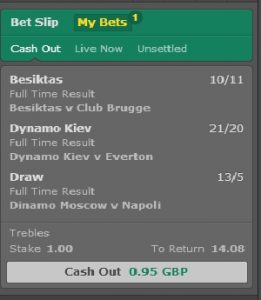 Bet365 Betting Slip My Bets Summary Cash Out